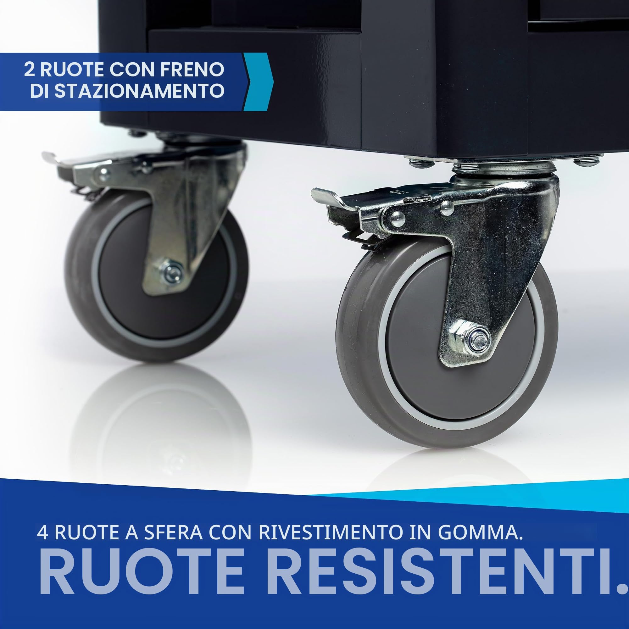 Carrello portautensili NTG + utensili + 7 cassetti | 252 pezzi | Nero | Di cui 6 con utensili | Chiudibile a chiave | Cassetti riempiti | Carrello da officina Cassetta degli attrezzi