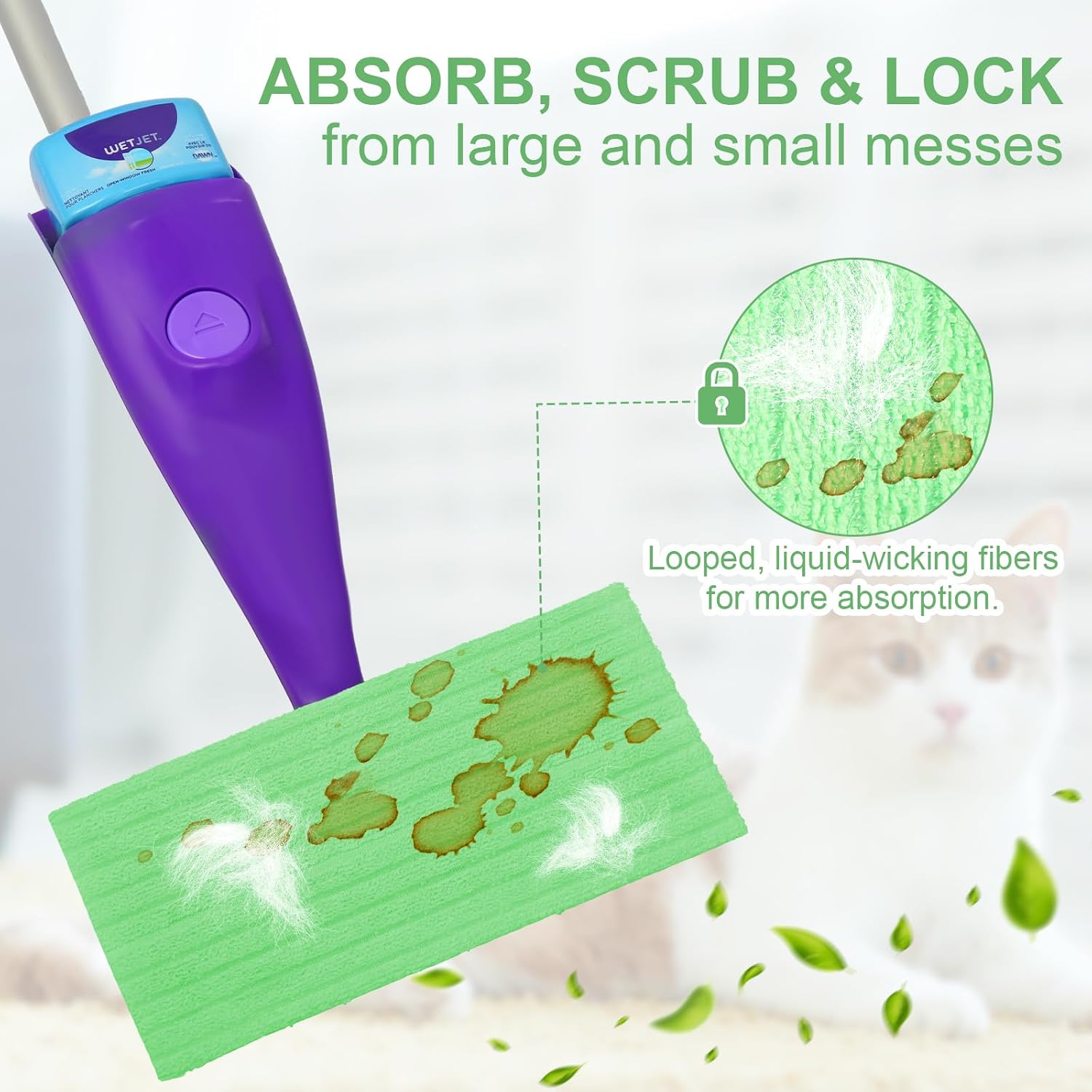 10 Pack Microfiber Mop Refill Pad Compatible with Swiffer WetJet Mop for Floor Cleaning, Semi-Disposable Replacement Mop Pads Machine Washable thumbnail
