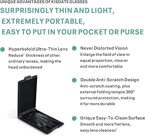 Miniatura 10 de SKYOLUY Kisdate - Anteojos de lectura plegables para hombres y mujeres, súper ligeros, compactos, portátiles, rectangulares (tortuga, 1.5)