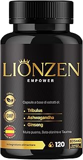 Testosterone Uomo Massa muscolare | Forza Energia | +19 ingredienti | Ashwagandha, Maca, Ginseng, Tribulus terrestris, Ginkgo, Beta Alanina, Taurina, Muira Puama, L-Arginina, Zinco, Magnesio, Vitamine