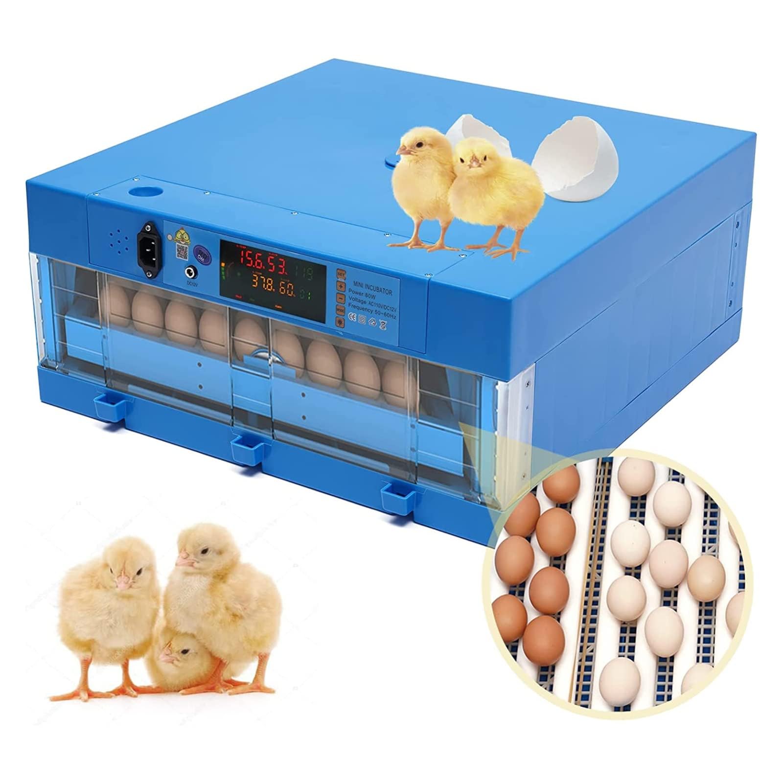 Incubadora digital de huevos con giro automático, control de temperatura y humedad, recarga automática de agua para incubar pollo, pato, huevos de codorniz