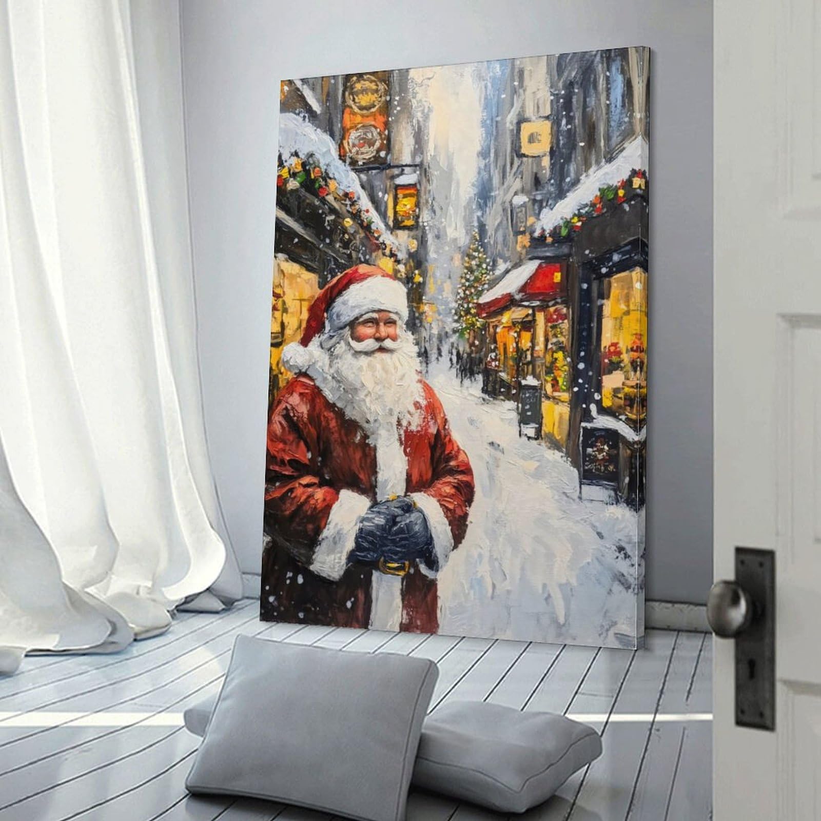 aaaaab Wandbild „Santa Claus Is Coming to Town“ für Teenager, Spielzimmer, Jungenzimmer, Wanddekoration, 60 x 90 cm, Wanddrucke fürs Wohnzimmer