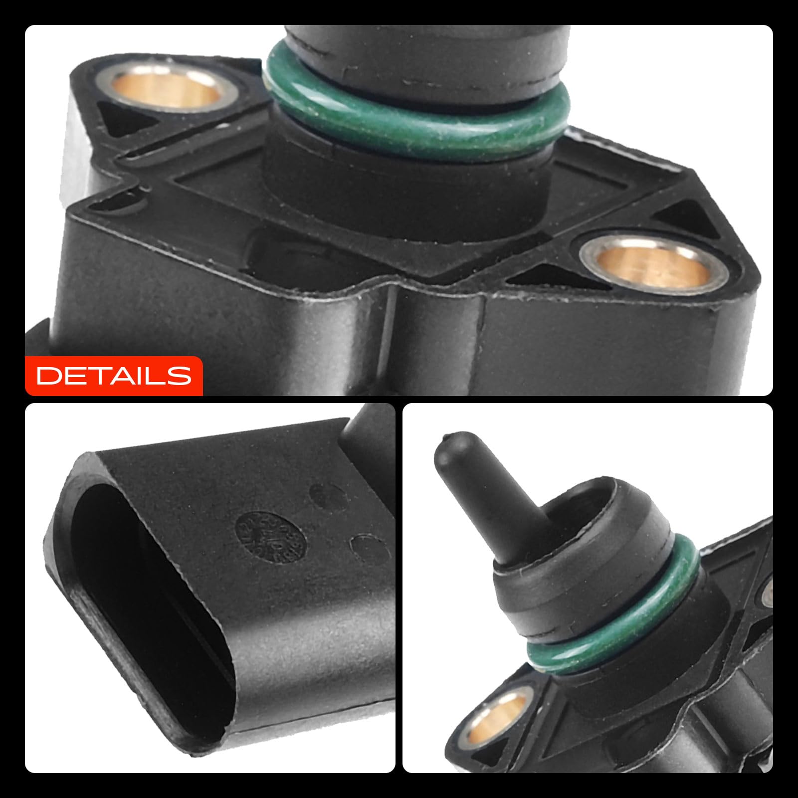Frankberg Sensor de presión del tubo de aspiración 4-Polos para B-o-r-a Cad.d.y II Golf IV LT 28 Lupo New Beetle P-a-s-s-a-t Polo S-h-a-r-a-n 1.4L-2.8L 1996-2010 038906051