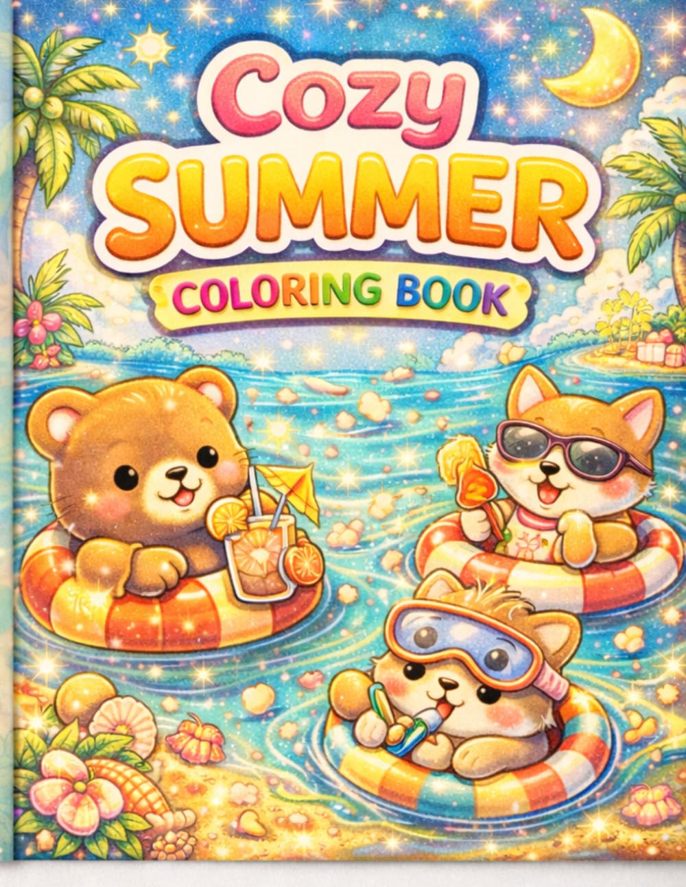 Cozy Summer Coloring Book: Bold and Easy Designs for Stress Relief and Relaxation, Simple Summer Vibes with Cute Interiors for Adults, Seniors, and Beginners.