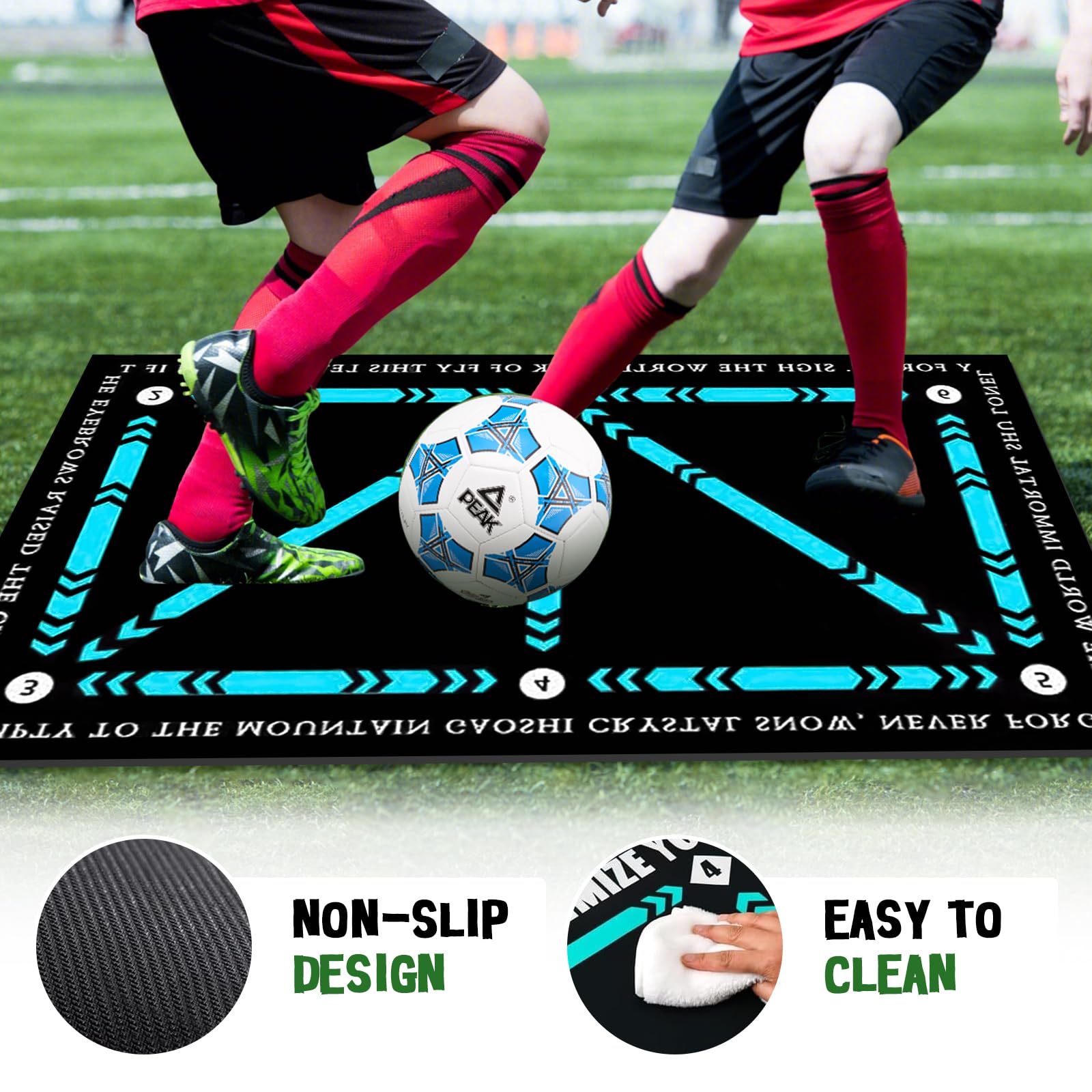 Tappetino da Allenamento per Calcio, 60 X 90 Cm Tappetino Calcio Antiscivolo Allenamento, Silenzioso, Assorbimento Degli Urti, Tappetino Calcio, Regali per Gli Appassionati E Bambino Di Calcio