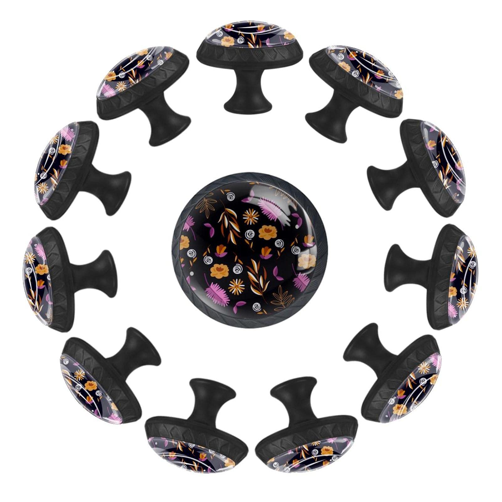 Boutons de tiroir ronds 35mm feuille de fleur pour commode et crèche