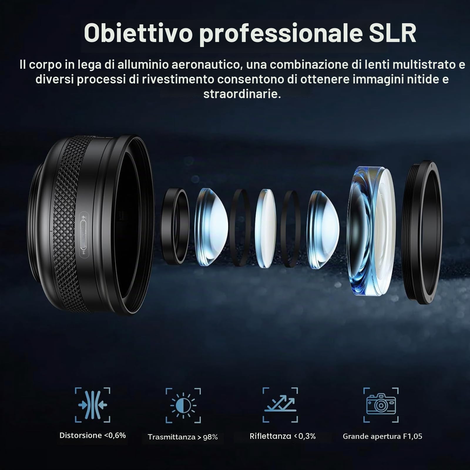 10-20X Obiettivo Macro Zoom,con Clip Universale, HD Obiettivo Macro per Smartphone, per Cellulare,adatto a Tutti i Telefoni Cellulari