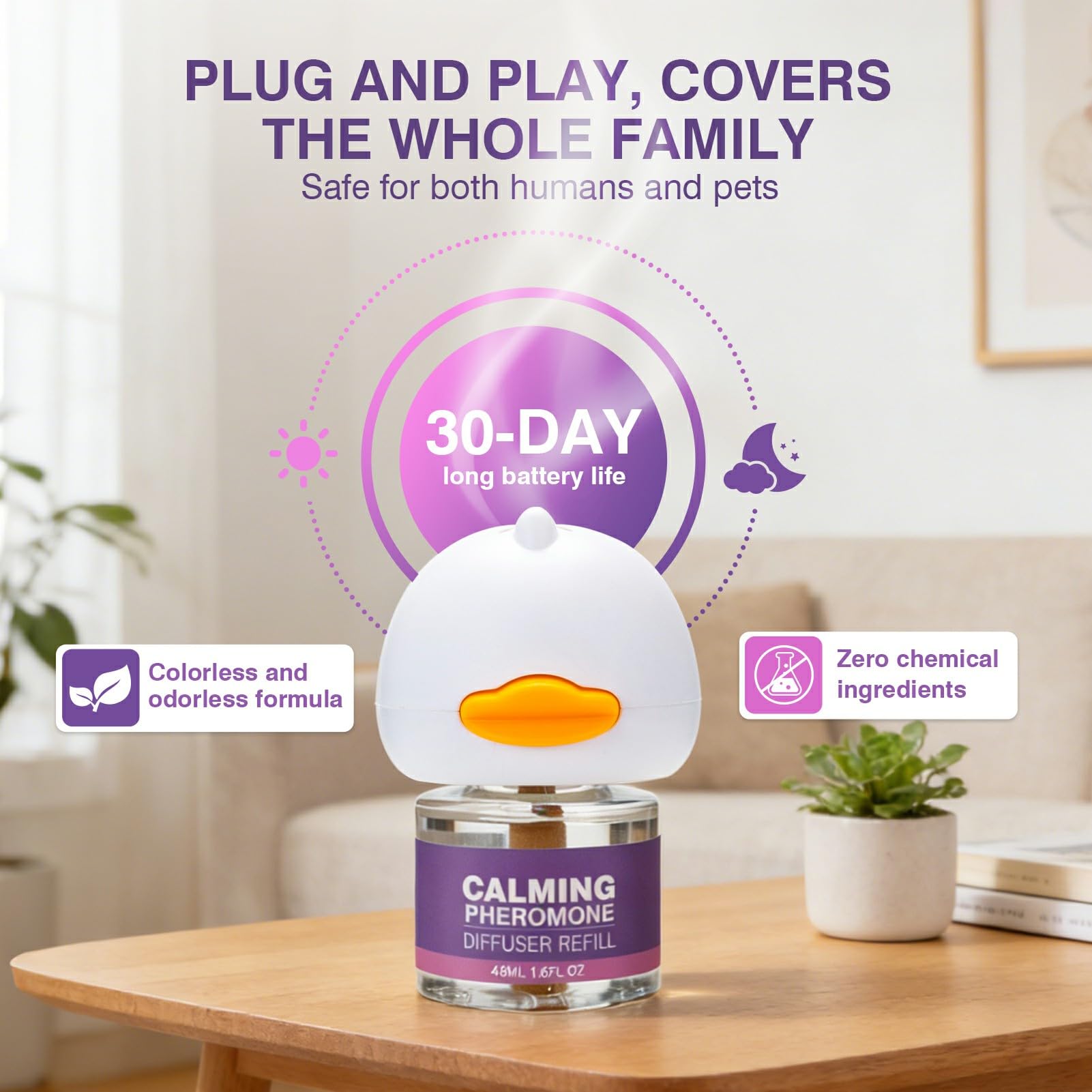 Tcllka Cat Calming Pheromone Diffuser Effectively Relieve Anxiety Stress Cat Calming Diffuser Comfort for Cats Refill Reduce Fighting Spraying and Scratching Calm Relaxing 48ml/Bottle Fits All Cats - image 5