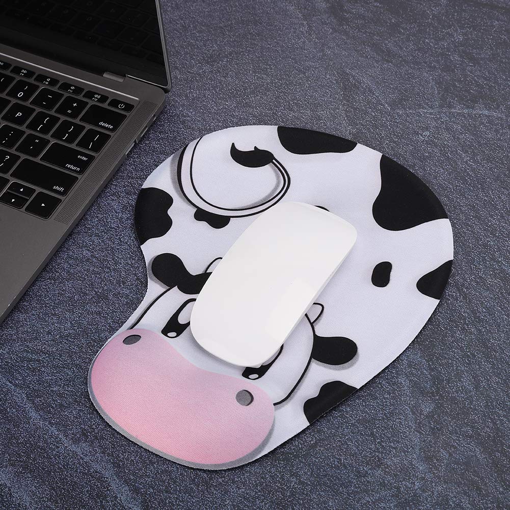 Single Sided Cow Cartoon Mouse Pad Hand Rest Pad for Gaming
