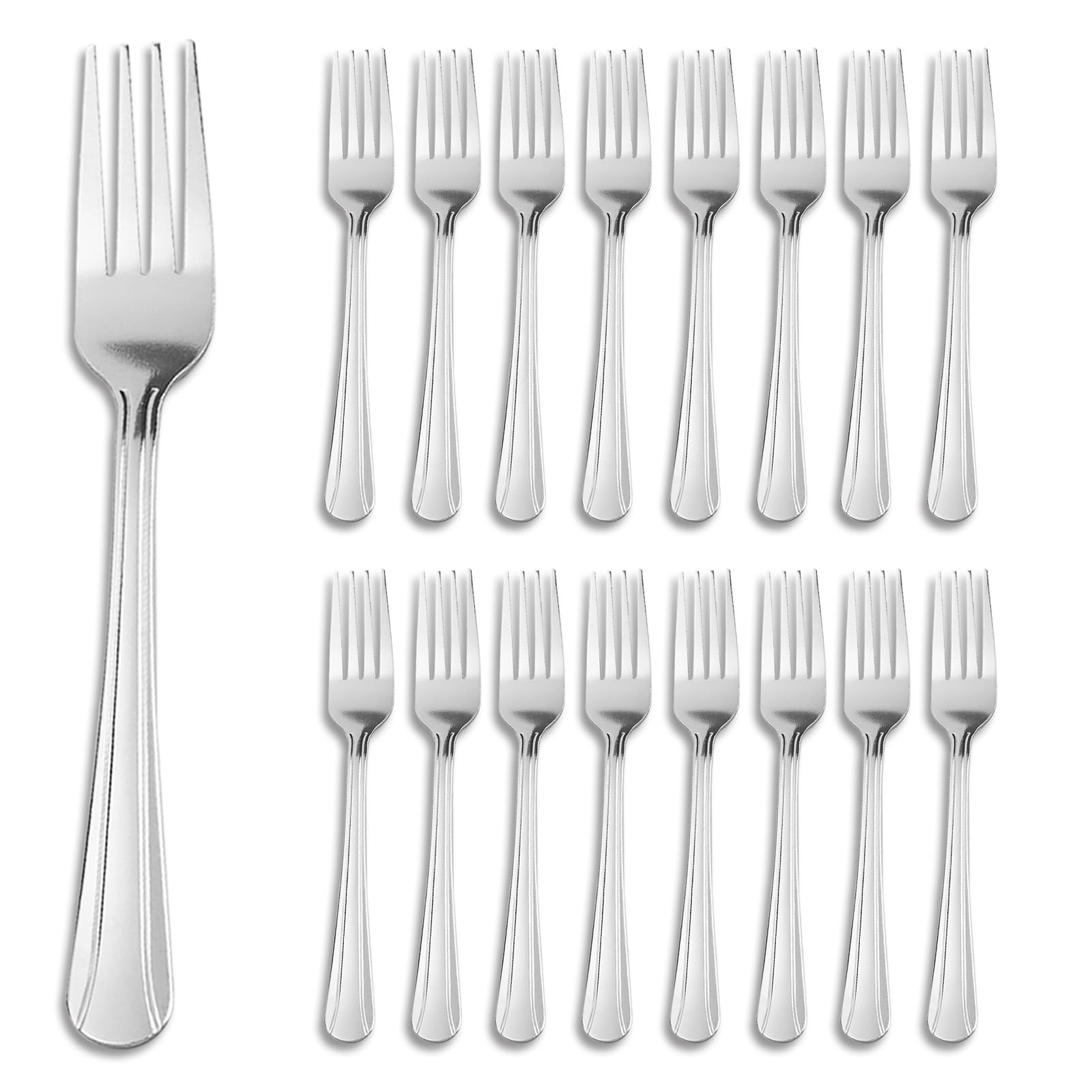 KOOMADE Dinner Forks Set,16PCS 7.2inch Food Grade Stainless Steel Silverware Forks,TableForks,Flatware Forks for Home Kitchen Party Restaurant, Mirror Polished Dishwasher Safe