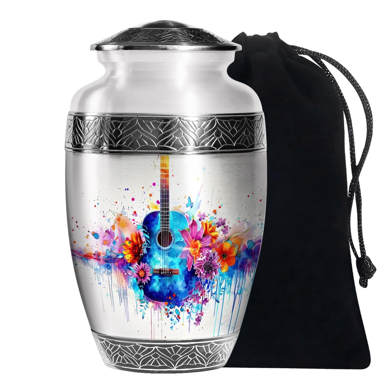 Guitar urn, Cremation urns for Human Ashes, Large urn for Ashes for Women, urn for Ashes Adult Male, Memorial urns for Human Ashes, Decorative urns for Dad (Size -10 Inch), urns for Ashes