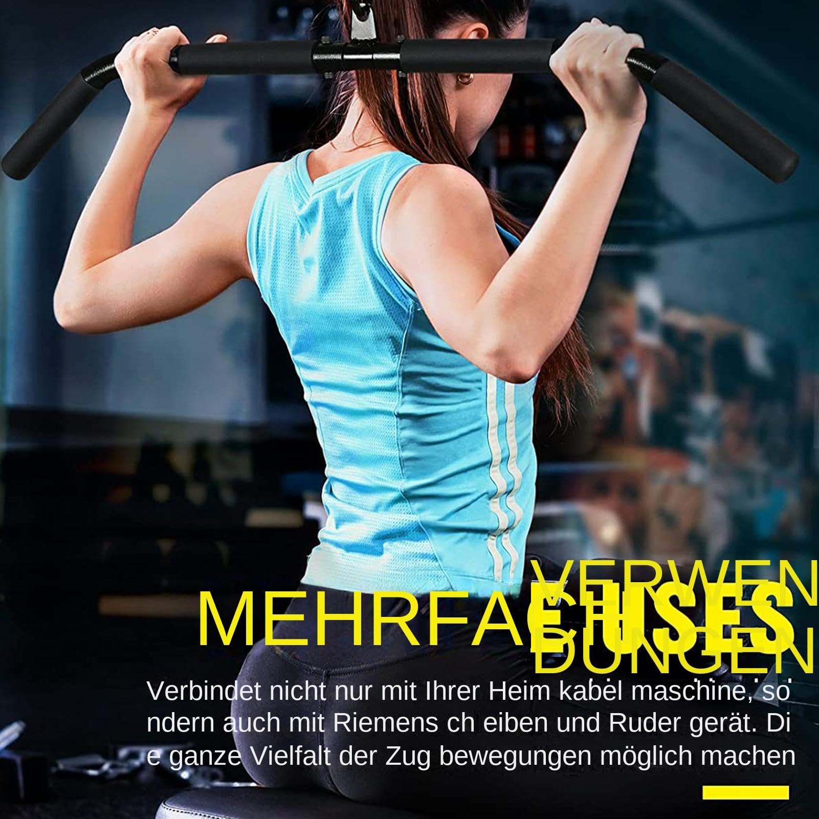 Triceps Pull Down – mocowanie, Lat -Pulldown Załącznik Non-Slip 31 in Tricep | Części maszyn do ćwiczeń i akcesoria do tricepsów, curl, treningu oporowego