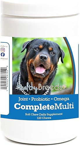 Healthy Breeds Rottweiler todo en uno Multivitamínico suave masticable 120 unidades