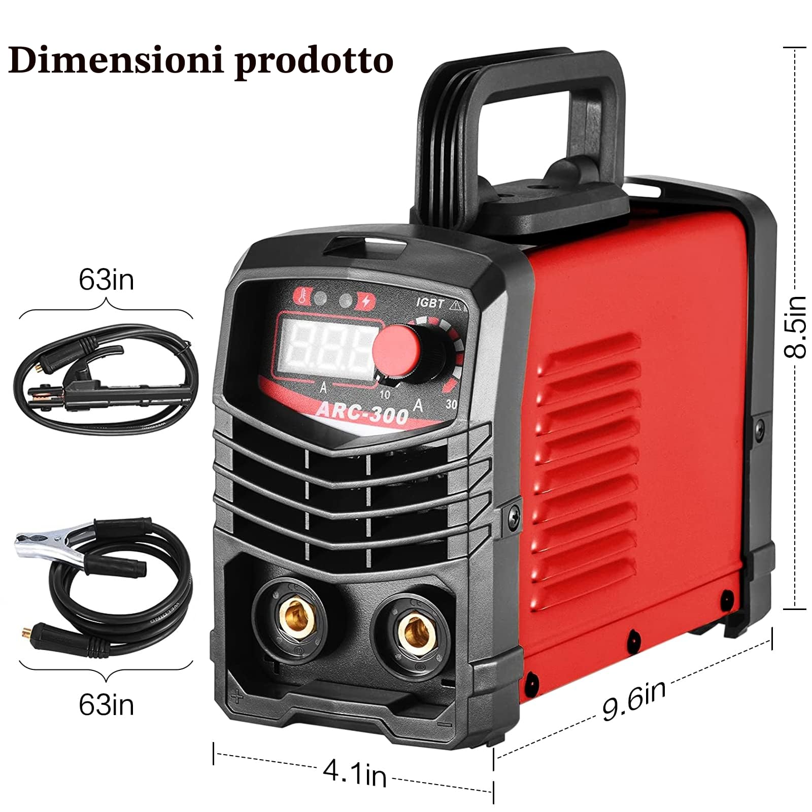 Saldatrice a elettrodi da 300A con inverter ARC/MMA Welder, per principianti, saldatrice elettrica con maschera per saldatura e spazzola metallica