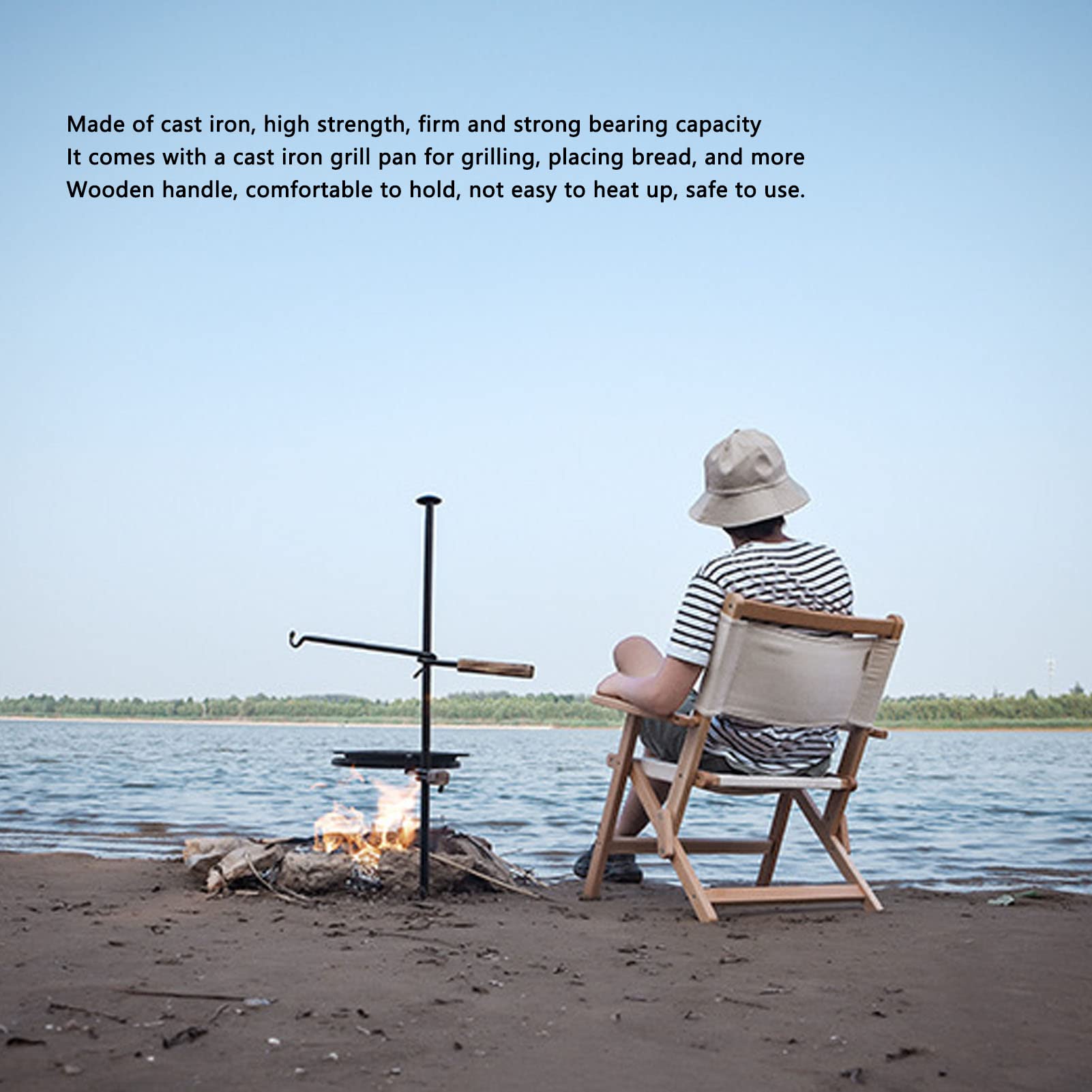 Campfire Grill Krat, Montaż Siatki I Zestaw Ramion O Wysokiej Wytrzymałości, Stojak Z Grilla Ogniskowym do Biwakowania Na Świeżym Powietrzu, Podróżujący Podróż