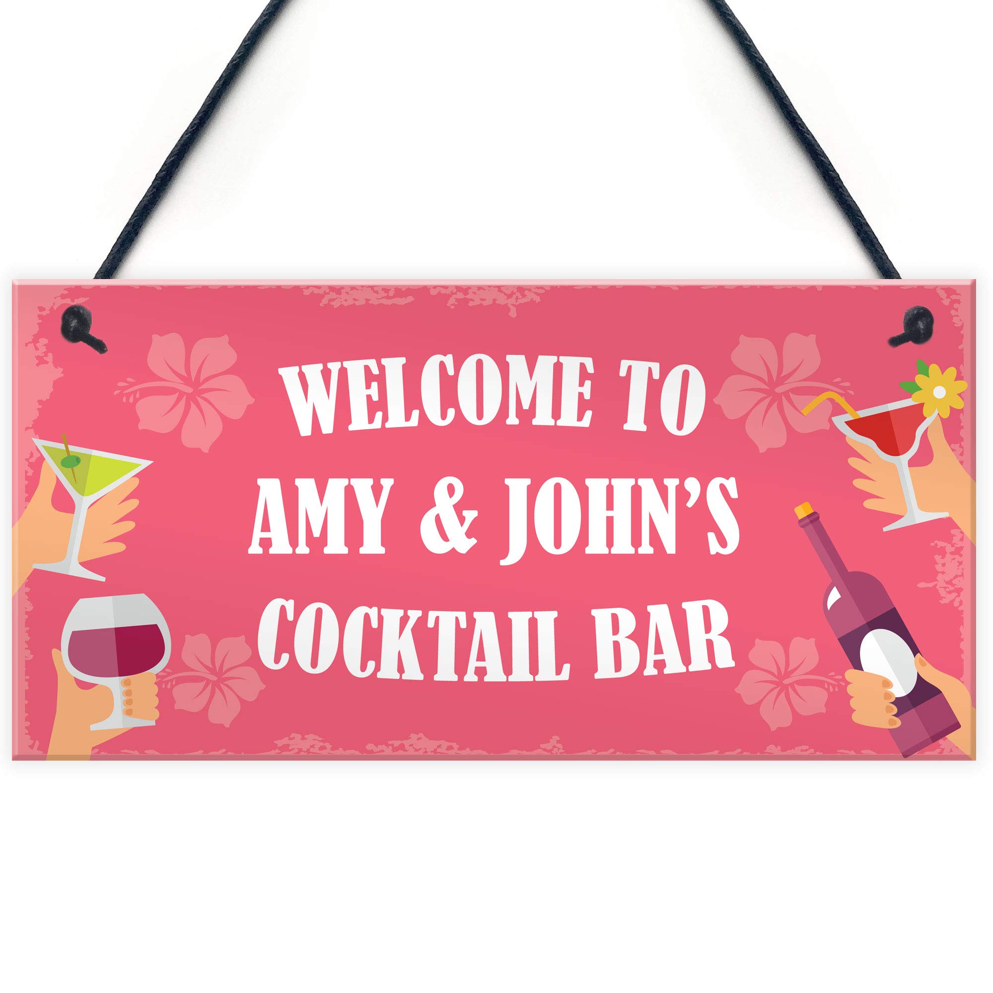 Red Ocean Personalised Cocktail Bar Alcohol Gifts Novelty Home Bar Gifts Wine Gifts Gin Gifts Garden Decor