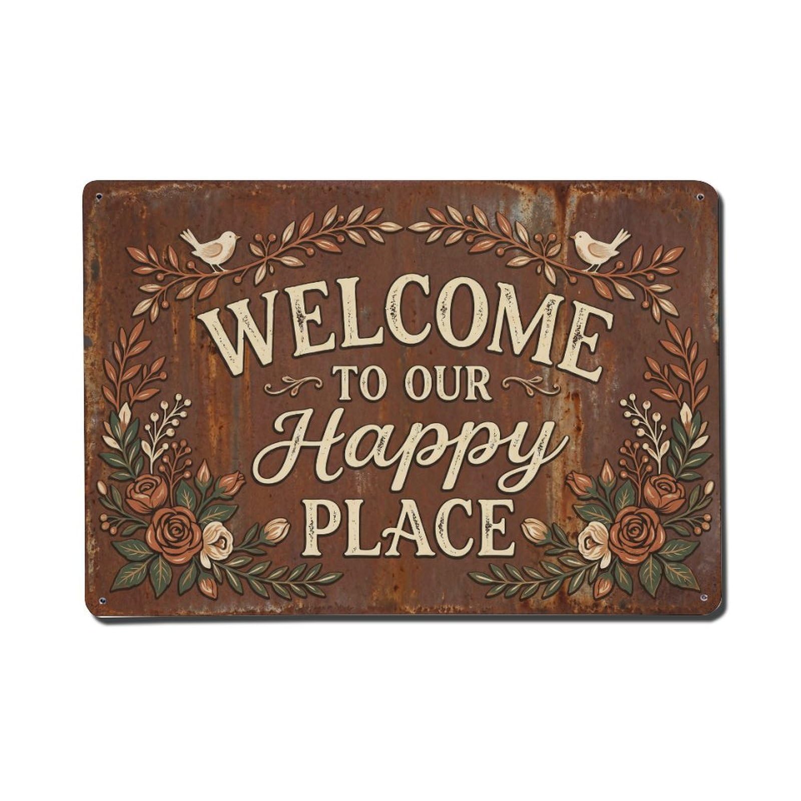 Welcome Farmhouse Vintage Home Metal Tin Sign Plaque Wall Decor for Cafe, Club Bar, Office, Home Garden Metal Poster 8x12Inch
