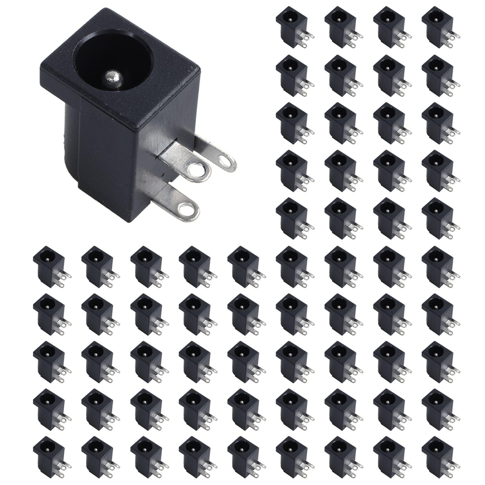 Jnchdghwa 900 Pcs DC Power Jack Socket 2.1mm X 5.5mm -Type PCB Mount DC-005