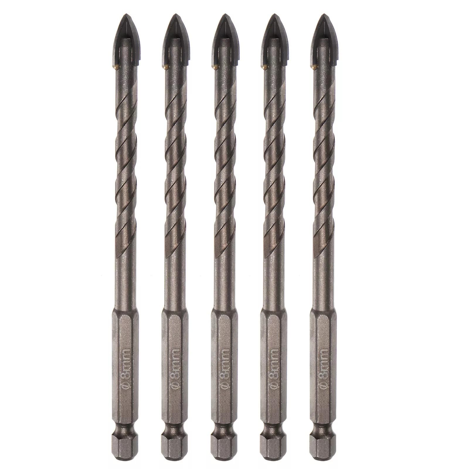 AASONS 8mm – 5 Piece Titanium Coated Carbide Tipped Pointed Spear Head Masonry Drill Bit Set | 1/4" Hex Shank For Ceramic Tile Marble Granite Mirror Glass Concrete Brick Plastic Wood Etc (B0D4S4FHFC) Amazon Price History, Amazon Price Tracker