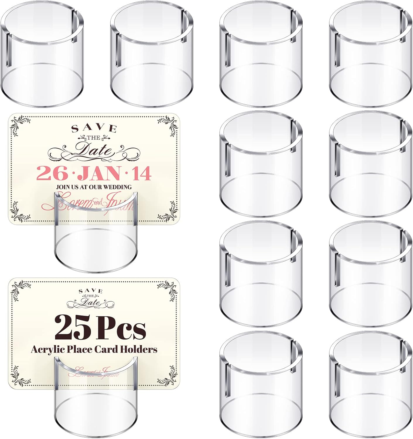 Chunful 25 Pack Acrylic Place Card Holder Clear Place Sign