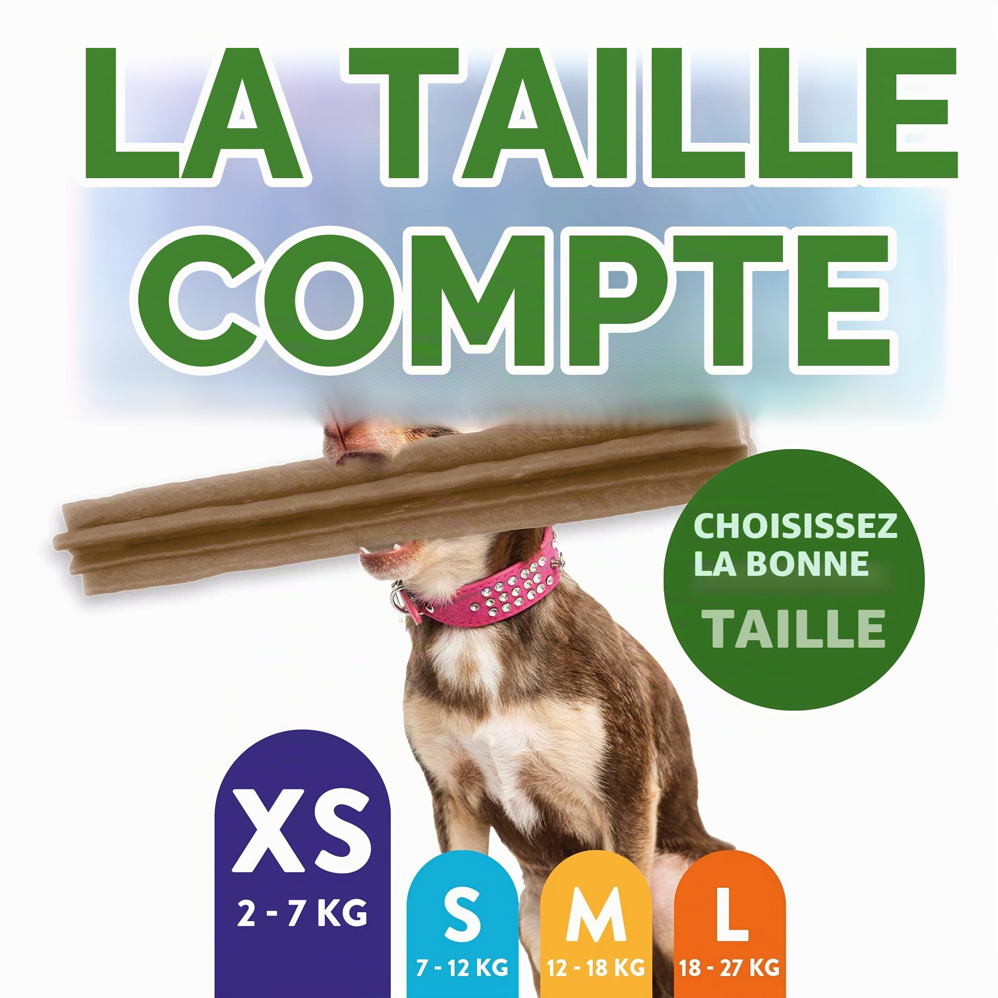 WHIMZEES by Wellness, Os de Riz à Mâcher pour Chien de Moyenne et Grande Taille, Friandises Naturelles pour l'Hygiène Bucco-Dentaire, Taille M/L, Boîte de 20 Pièces (Lot de 2)