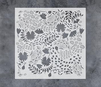 GSS Designs Dandelion Botanical Stencils 12x12Inch Reusable Floral Plant Wall Stencil for Painting on Furniture Walls Nature Wallpaper Stencil Pattern