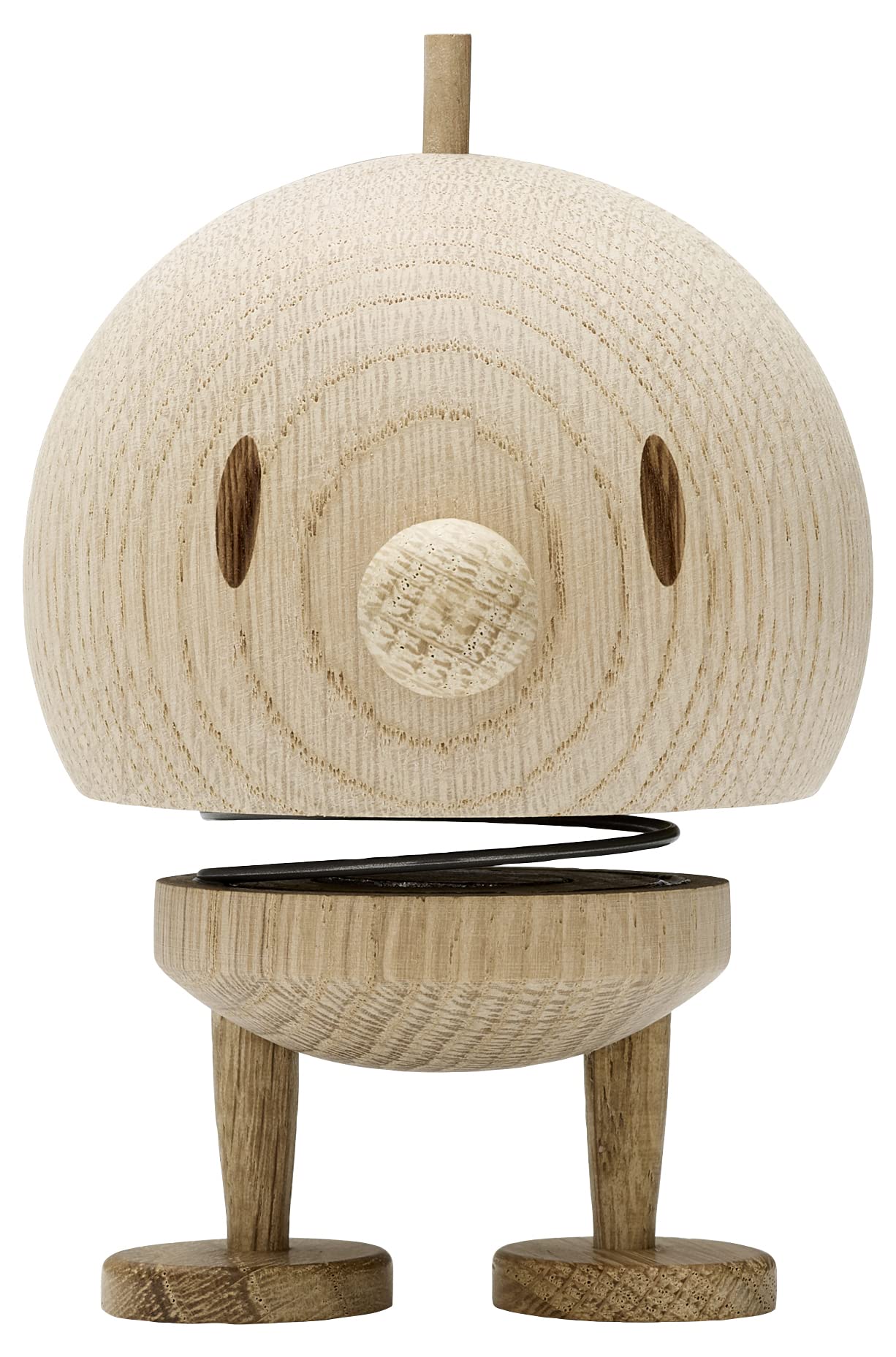 Hoptimist Wooden Bumble, Shaking Figure, Scandinavian Decoration for Living Room, Office, Hallway, Bathroom, Super Gift, 7.5 x 8.5 x 10.7 cm, Medium, Raw Oak