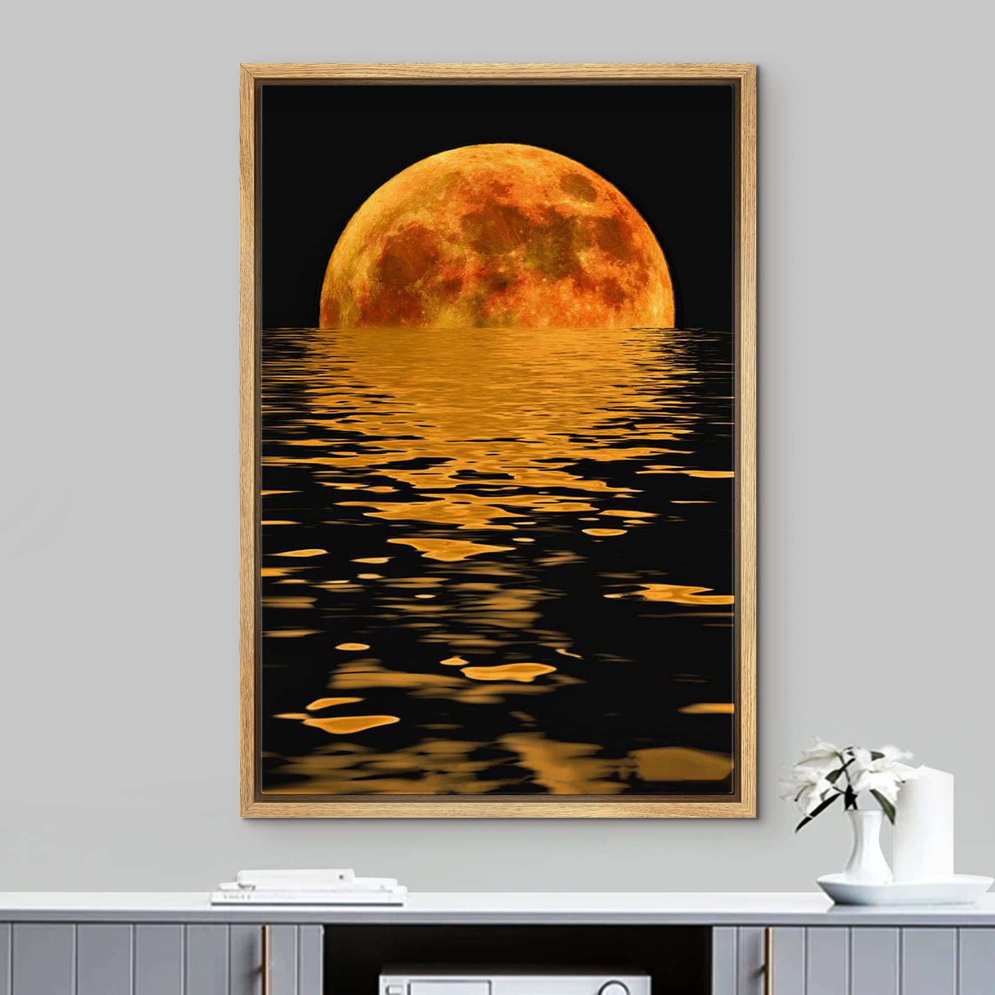 【SHUNER】Framed canvas Amazon.com: IDEA4WALL Framed Canvas Print Wall Art Orange