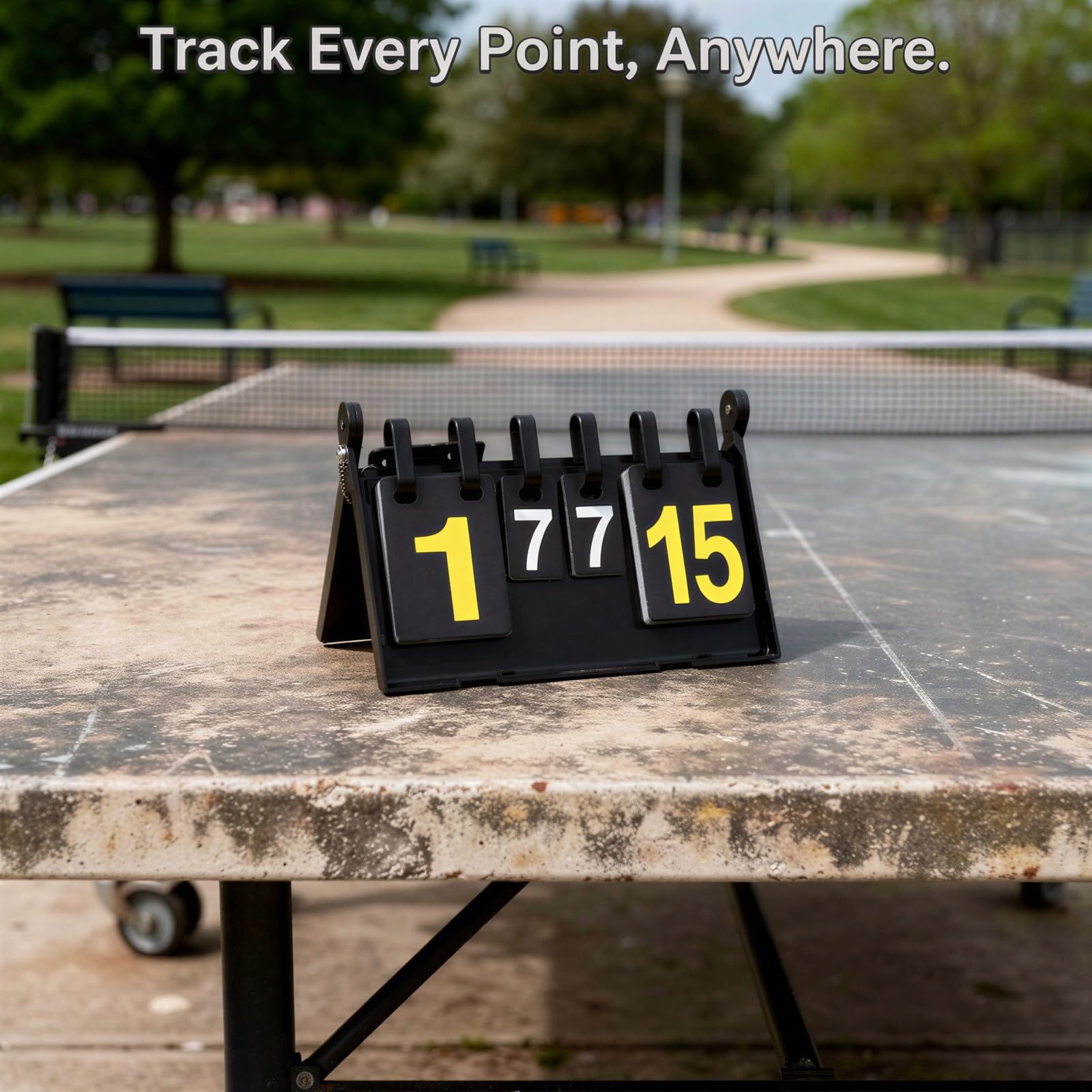 Flip Scoreboard, tragbare Sportanzeigetafel zum Umklappen, 11,3 x 8,3 x 8,3 Zoll, für 0 bis 35 Punkte und 0 bis 7 Runden, beidseitig wasserfest, für Basketball, Volleyball, Tischtennis und Badminton