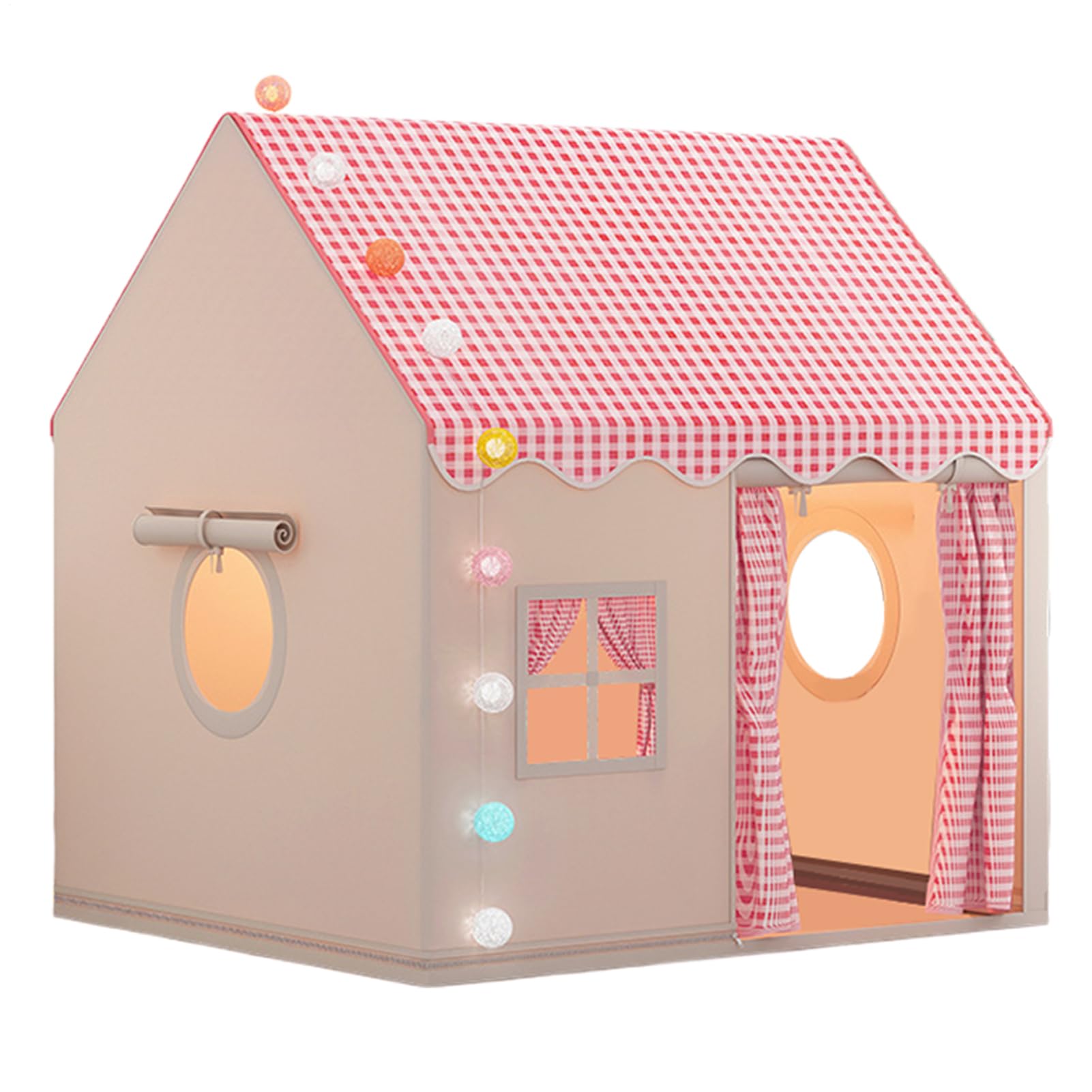Kinderspielzelt Großes Geräumiges Spielhaus Faltbar Tragbar Robust | Burg-Spielzelt für drinnen Spaßzelt, Spielhaus, Geräumiger Spielbereich, Spaßbereich für und Mädchen, Großes Kreativzimmer,