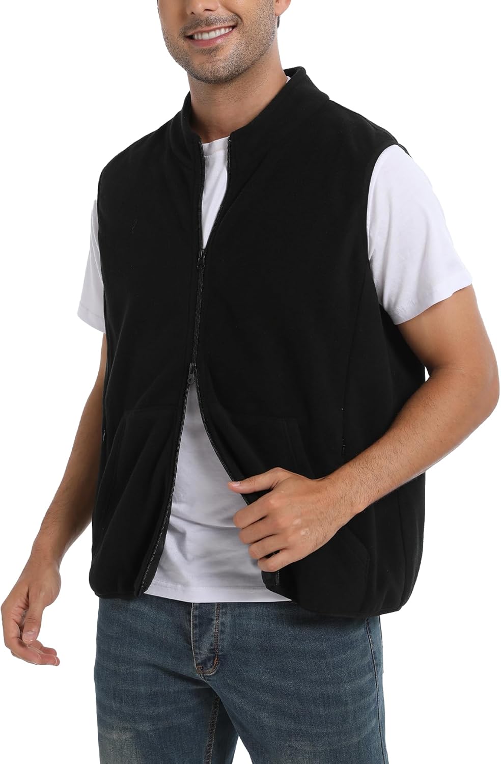 Argstar Polar Fleece Vest Men, Warm & Lightweight Casual Outdoor Full-Zip Vest with Pockets (S-2XL)