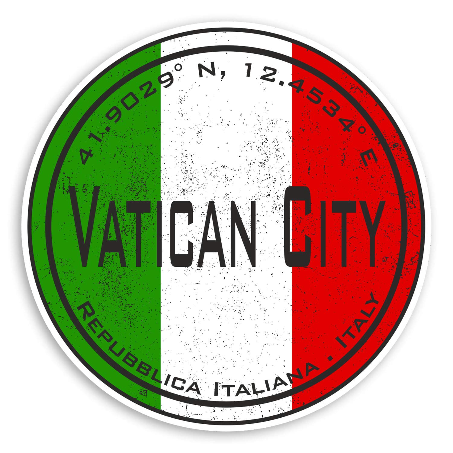 Destination Vinyl Ltd Multi 2 X 10Cm Vatican City Italy Vinyl Stickers - Italian Flag Sticker Luggage #20588 (10Cm Wide)