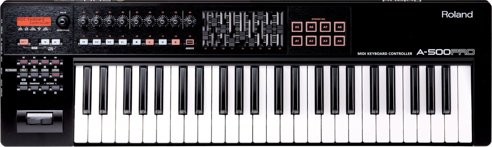 Roland 49-key MIDI Keyboard Controller, Black (A-500PRO-R)