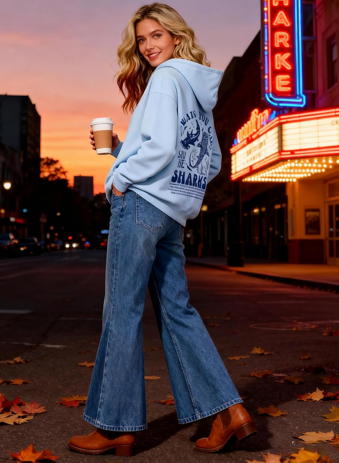 Women Oversized Hoodie Floral Graphic Sweatshirt Hoodies Pullover Cotton Blend Y2k Casual Winter Fall - Image 4