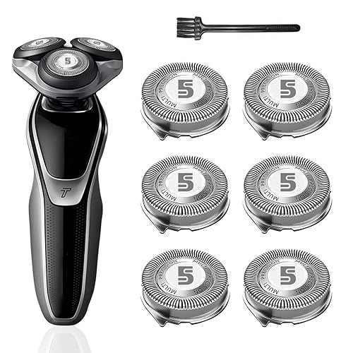 SH50 - Cabezales de repuesto compatibles con la afeitadora Philips Norelco serie 5000, cuchillas de precisión para 5000, paquete de 6 unidades