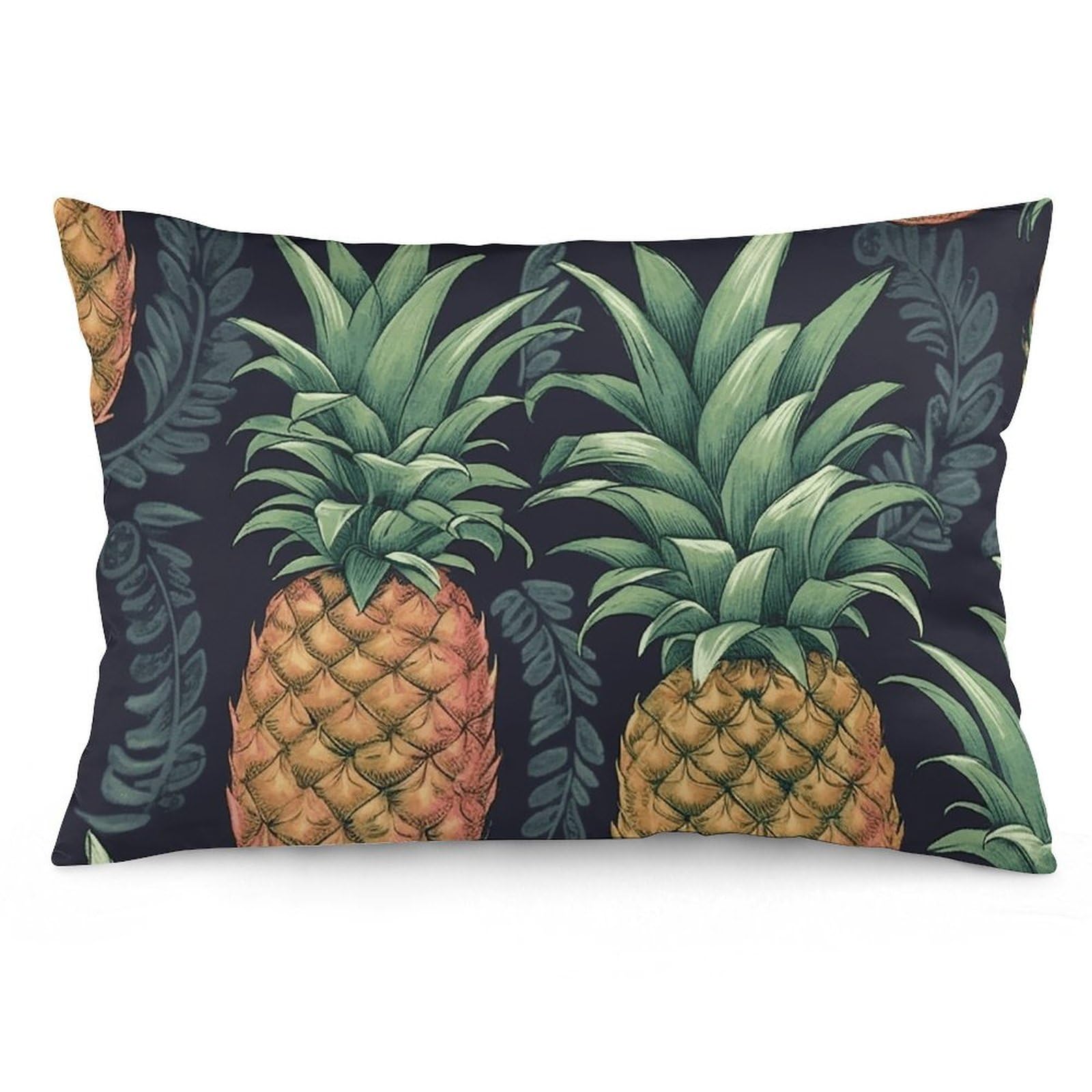 2 Pack Pillow Cases for Hair and Skin, Soft Breathable Pillow Case Covers with Hidden Zipper, Pineapple Pillowcase 12 "x20 Pillow Covers for Sleeping Gift