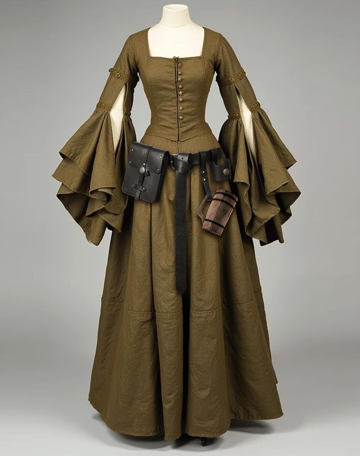 5PCS Medieval Belt Costume Accessories, Renaissance Belt Mug Strap, Sword Frog for Viking Halloween Cosplay - Image 5