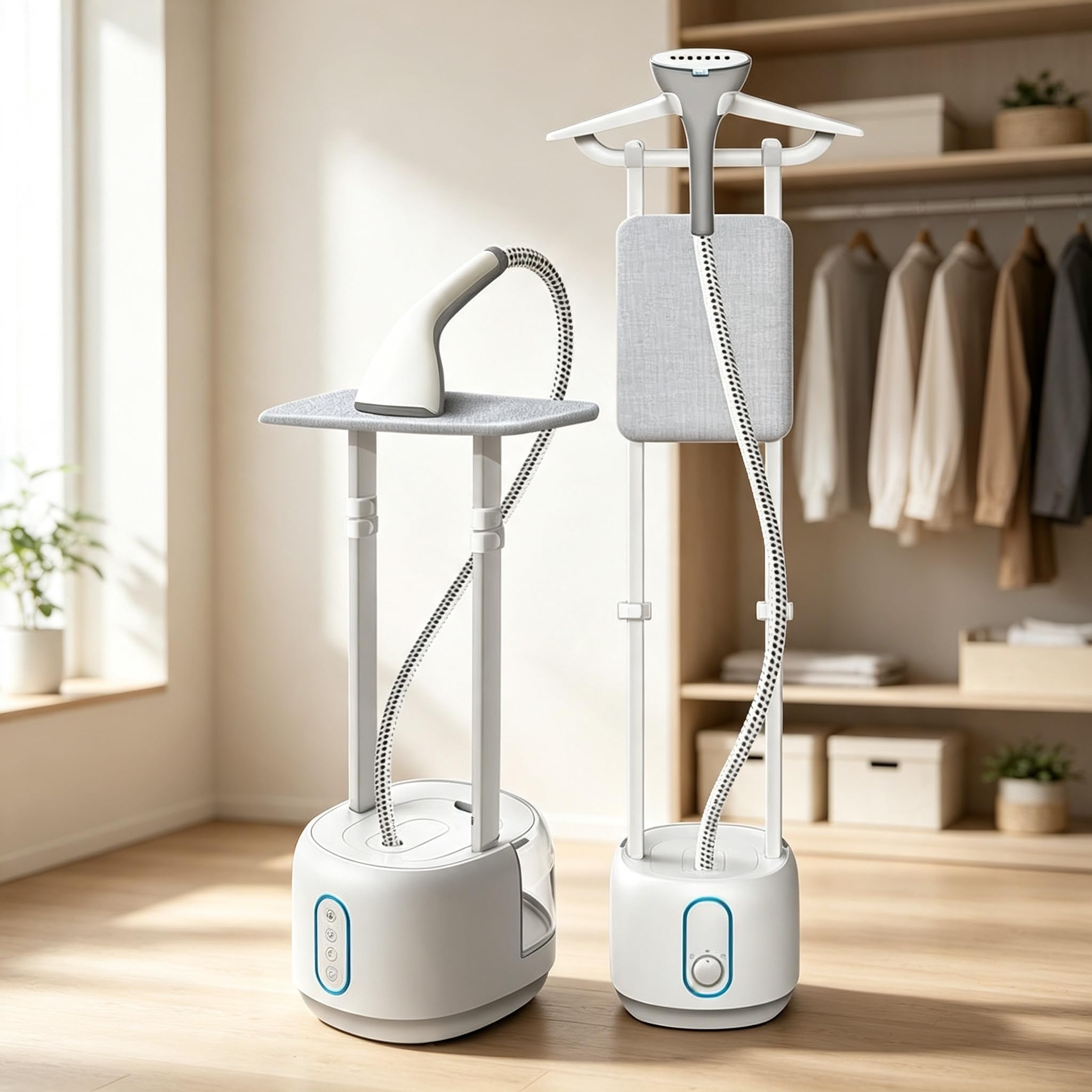 Stiratore di Vestiti 2000W | 3 impostazioni vapore, serbatoio acqua da 3L, altezza regolabile per vapore verticale e orizzontale, adatto a tutti i tessuti