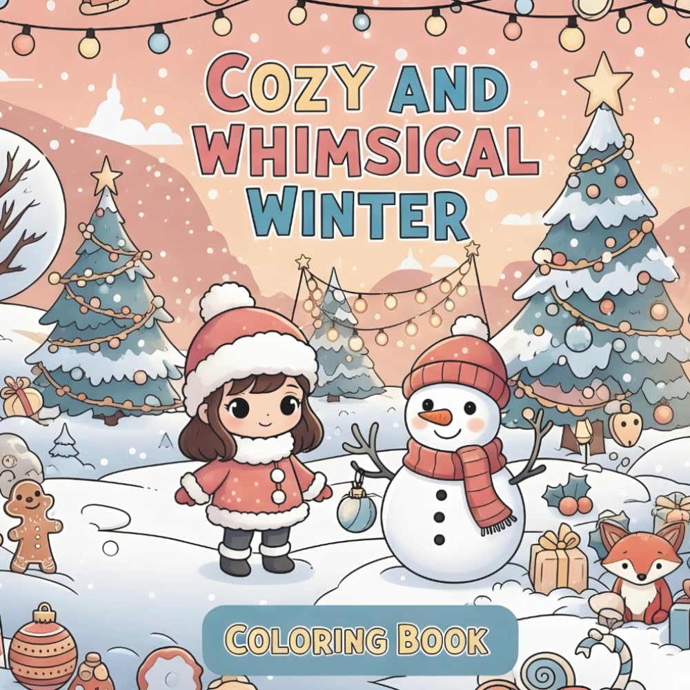 Cozy and whimsical winter: Coloring Book for Adults & Teens with Cute and Cozy Winter