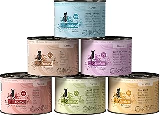 catz finefood Feinkost Katzenfutter nass Multipack 1, Sorten Mix-Paket 1 mit Geflügel, Kalb, Hering, Wild, Lachs, Lamm, Kaninchen, 6 x 200 g Dosen product image