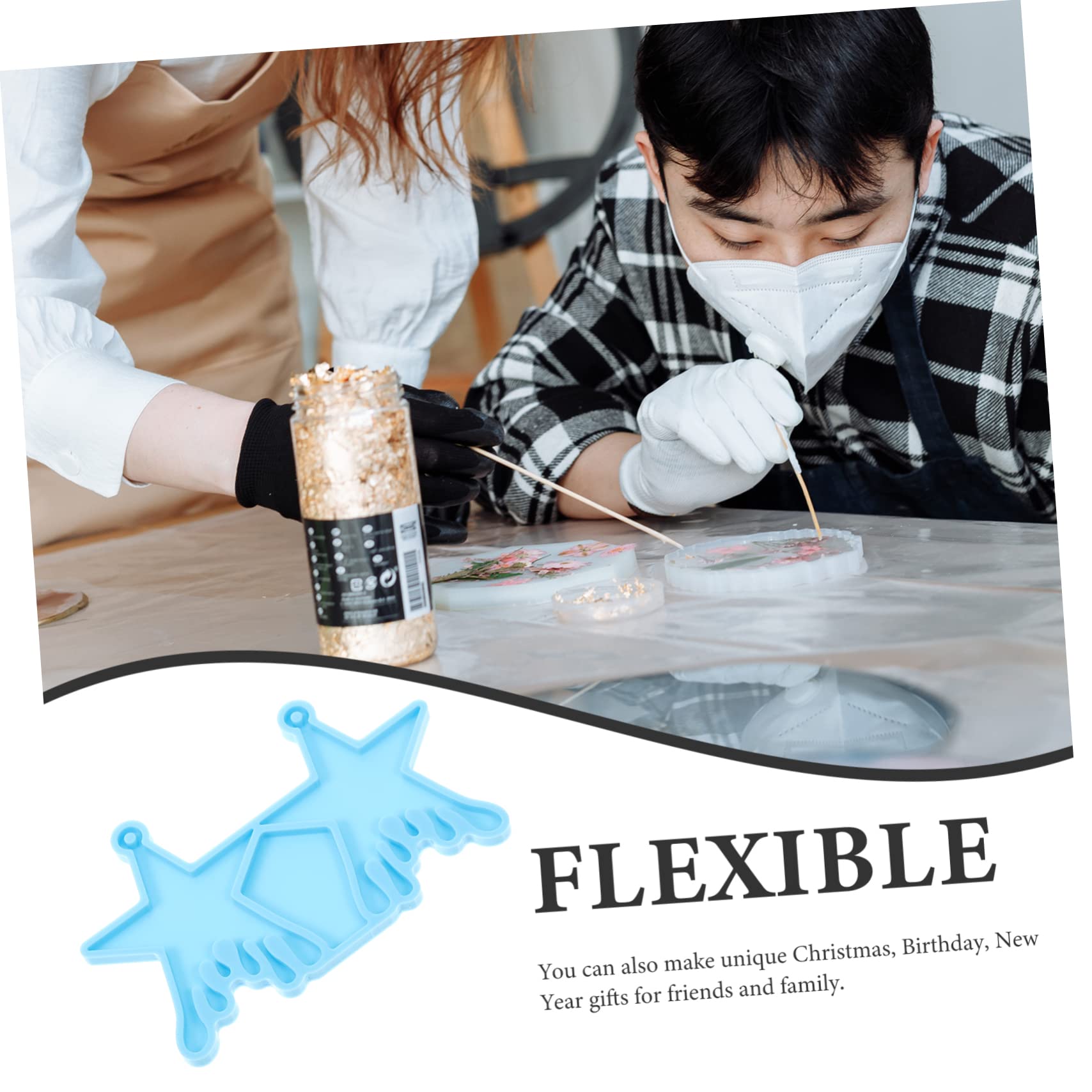 Lurrose 5 Set Di Per Pendenti Unici Per La Creazione Di Gioielli in Silicone Per Orecchini Kit Per La Creazione Di Orecchini Antiaderenti 4 Pezzi * 5