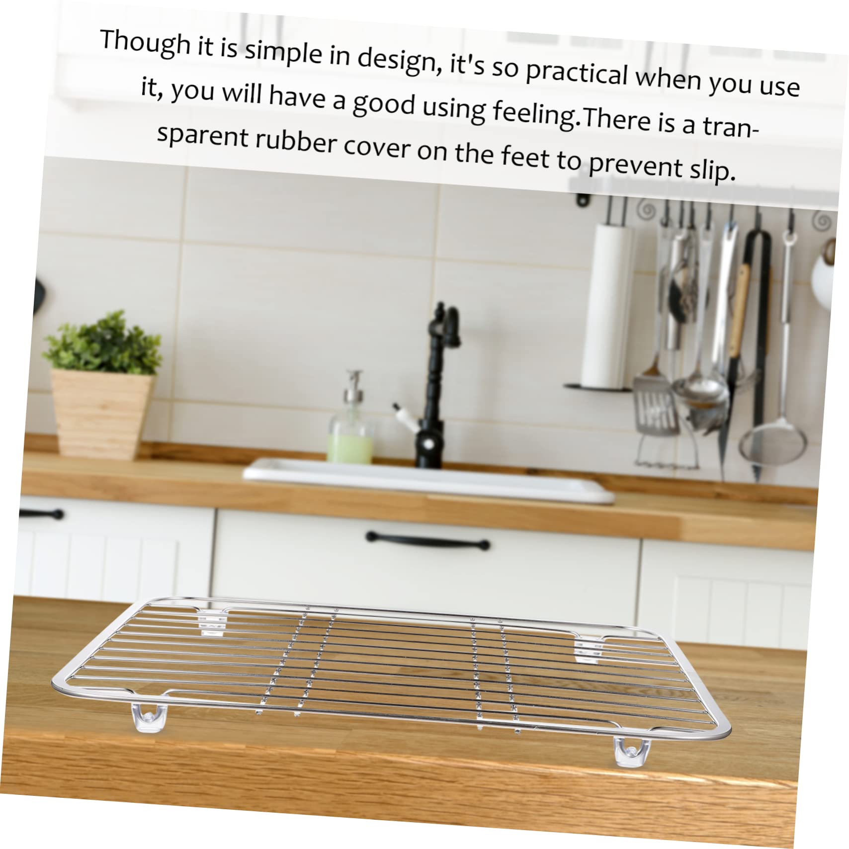 Cabilock Rejilla para Secar Platos de Acero Inoxidable 304, Escurridor Resistente y Fácil de Limpiar para Cocina y Fregadero, Soporte Multiusos para Utensilios y Almacenamiento