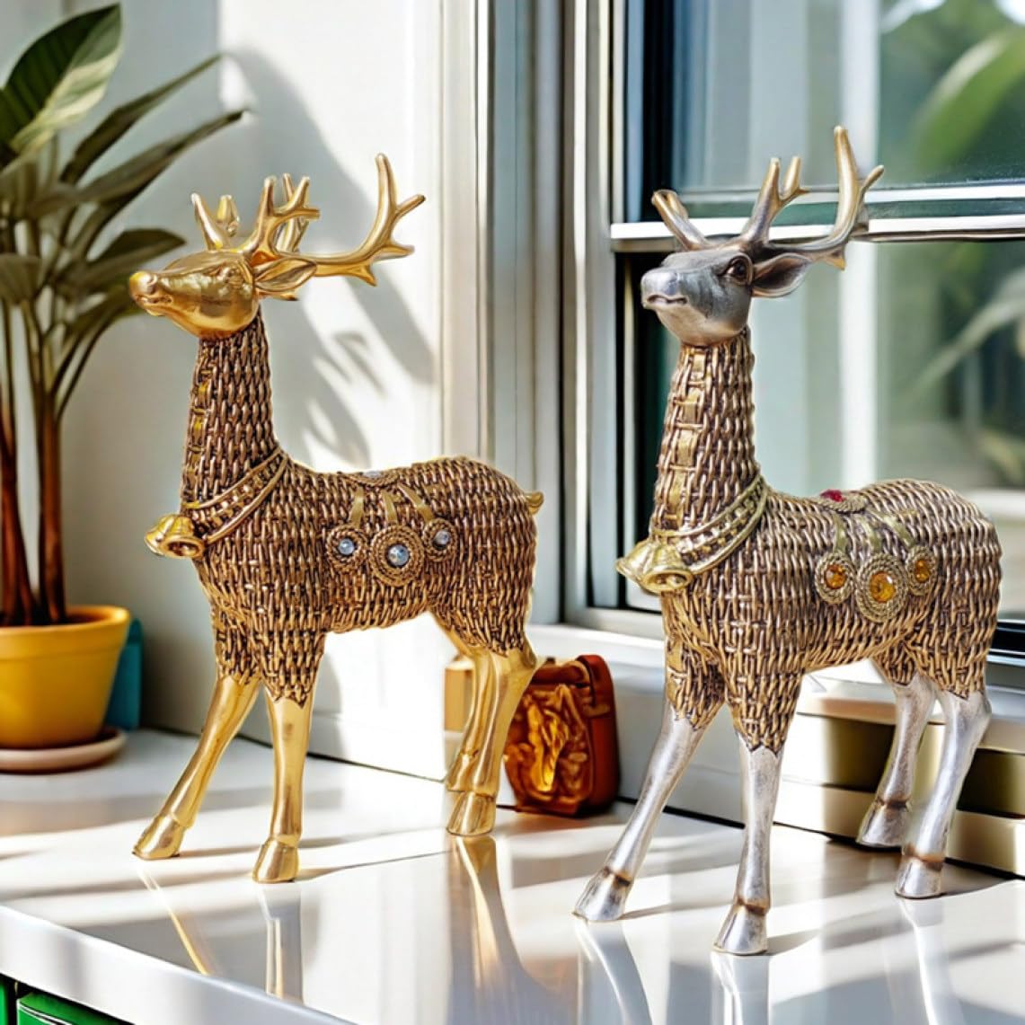 Amazon.co.jp: 北欧風 鹿の置物 アンティーク インテリア装飾 鹿 樹脂