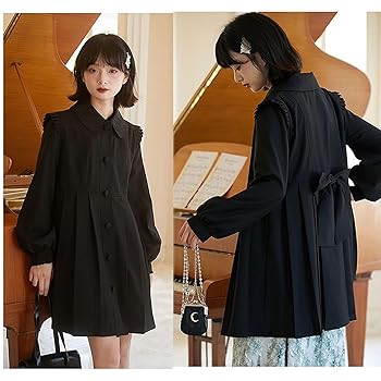 Amazon | [LAVASEON] コート 学院風 かわいい 蝶結び 取り外し