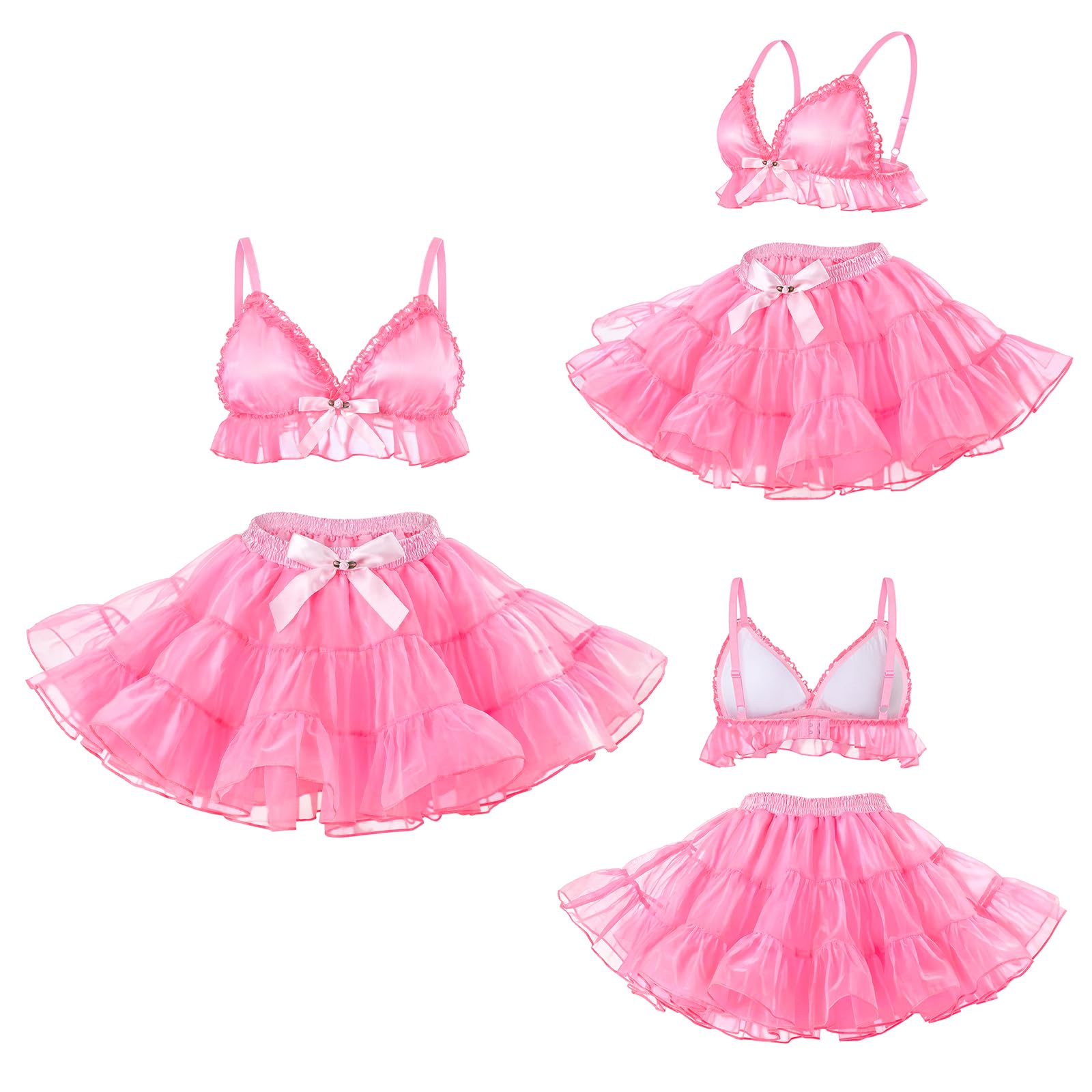 LittleForBig Set di lingerie con tutù ballerina con volant e gonna