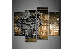 Steampunk Wall Art Industrial Picture Machine Canvas Print