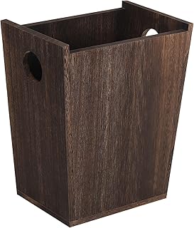 LIANTRAL Wood Trash Can Wastebasket, Bathroom Trash Can, Kitchen Trash Can, 2-Gallon Wooden Small Rustic Trash Can Garbage Container Bin for Bathroom, Bedroom, Kitchen, Office