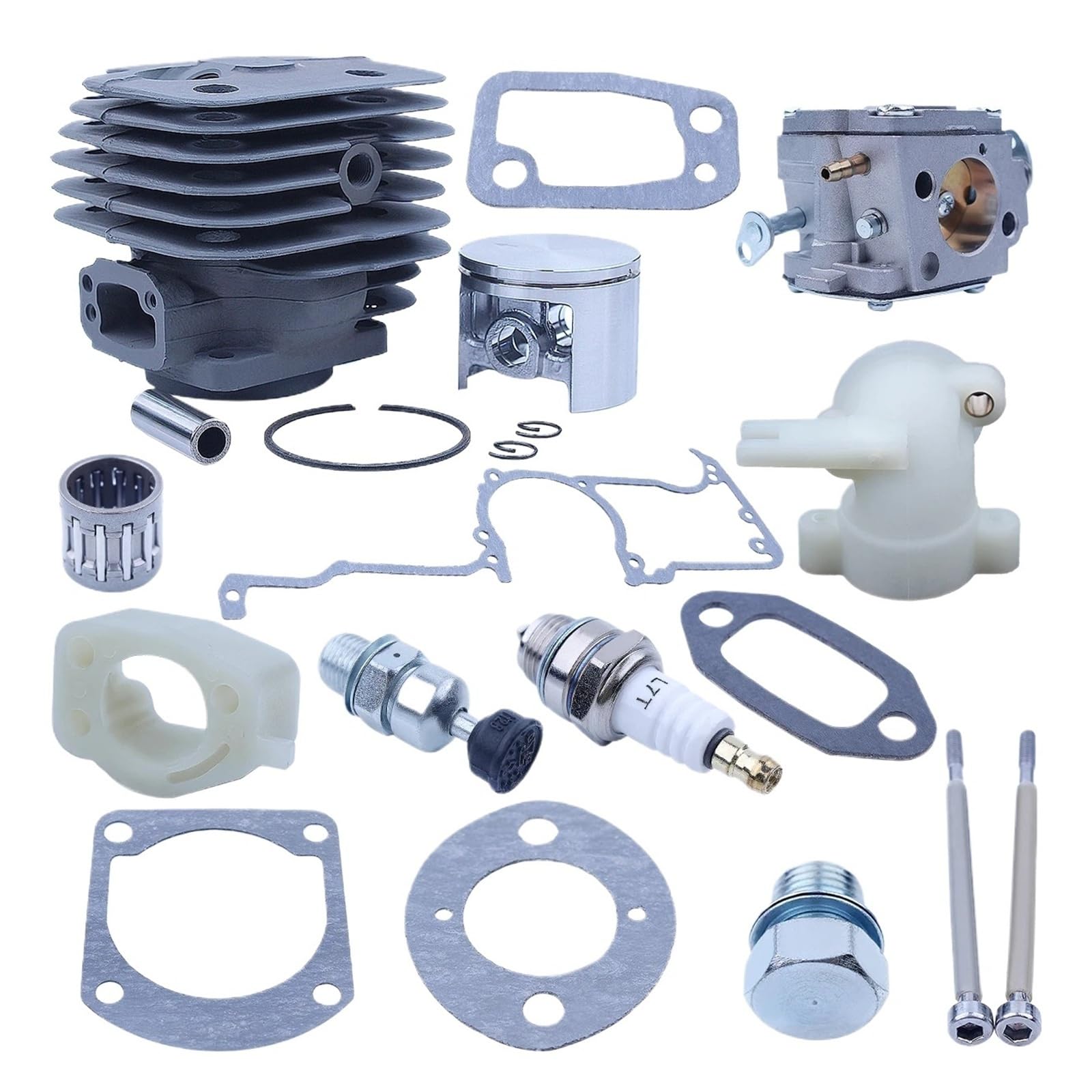 Compatible avec le Kit de révision Piston cylindre à gros alésage 52mm Husqvarna 266XP 266 266SE XP SE 61 pièces entretoise d'admission
