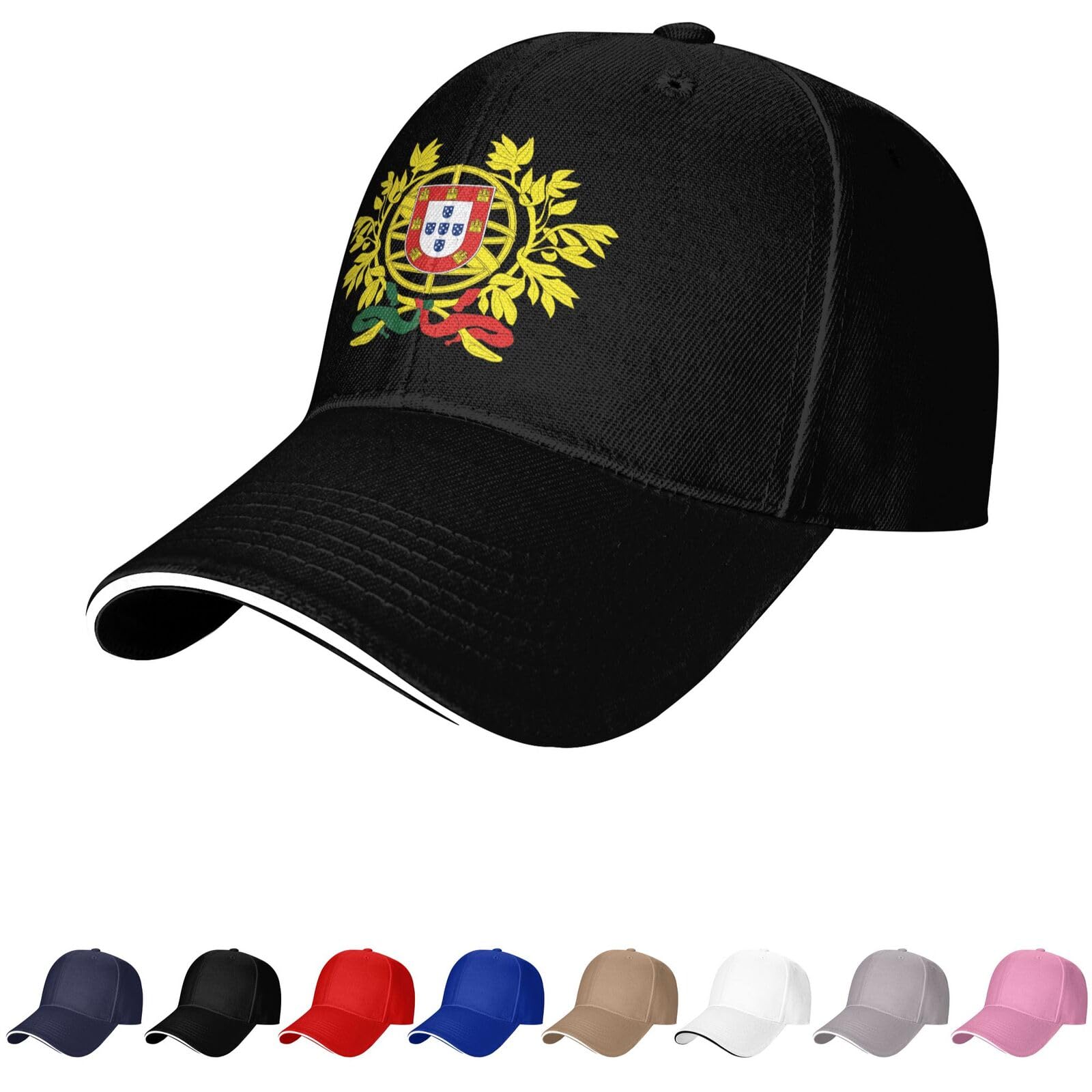 Portugal Emblem Hat Portuguese Caps for Man Woman Coat of Arms of Portugal Baseball Cap Trucker Dad Hat Black