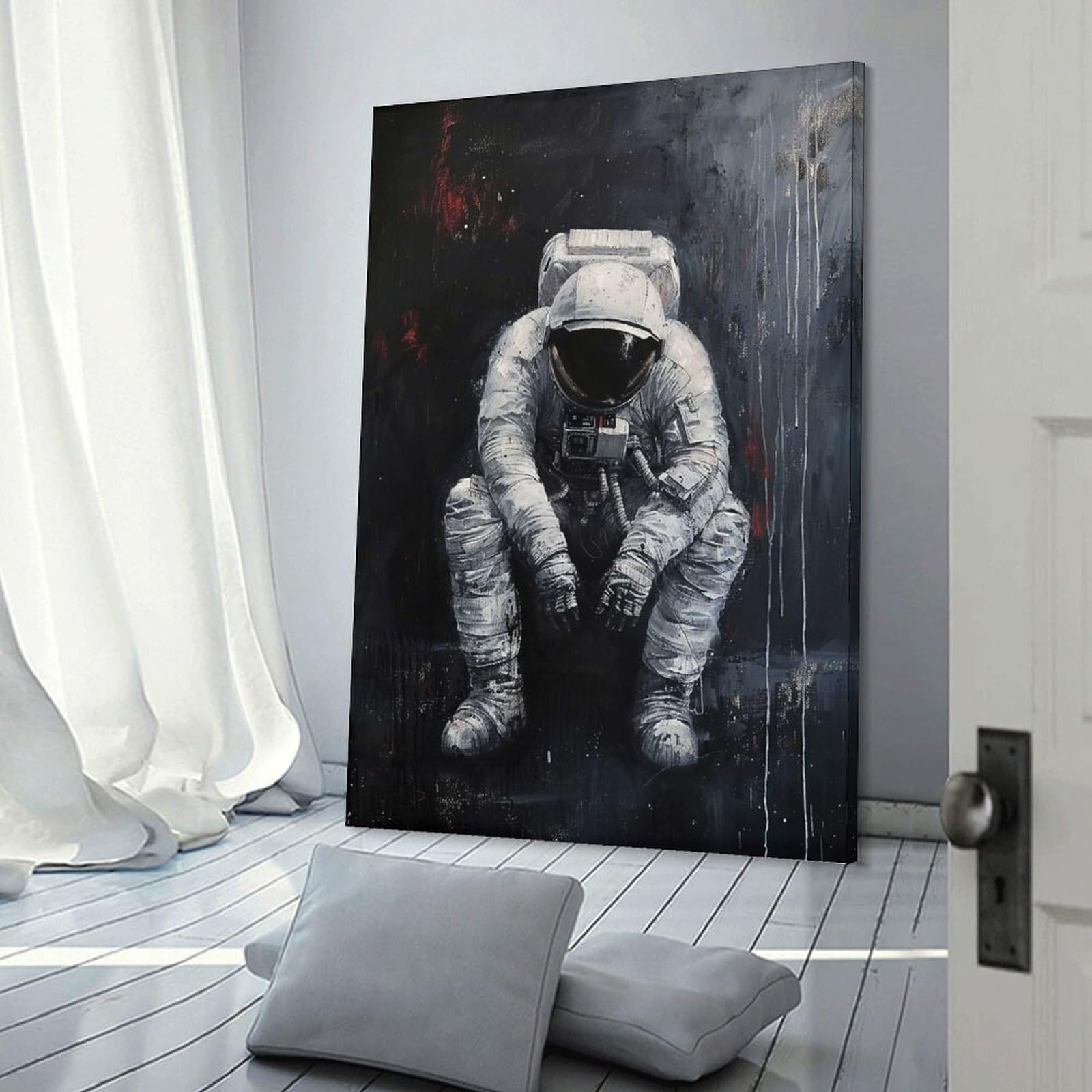 Junmoney Astronaut in Space Home Decor Wall Art 20x30inch(50x75cm), for Office, Study Or Home Workspace, Home Office Artwork with Decorative Appeal